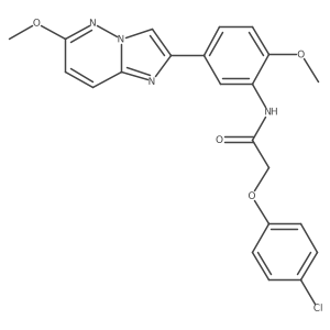 2-(4-chlorophenoxy)-N-(2-methoxy-5-(6-methoxyimidazo[1,2-b]pyridazin-2-yl)phenyl)acetamide结构式