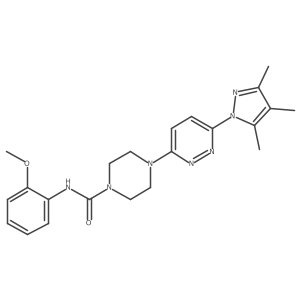 N-(2-methoxyphenyl)-4-(6-(3,4,5-trimethyl-1H-pyrazol-1-yl)pyridazin-3-yl)piperazine-1-carboxamide结构式