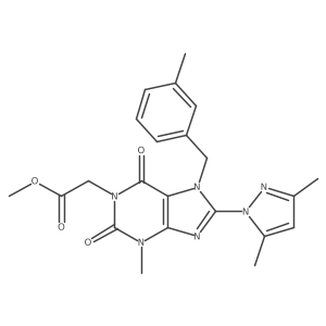 methyl 2-[8-(3,5-dimethyl-1H-pyrazol-1-yl)-3-methyl-7-[(3-methylphenyl)methyl]-2,6-dioxo-2,3,6,7-tetrahydro-1H-purin-1-yl]acetate Structure