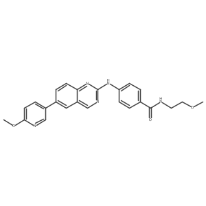 N-(2-methoxyethyl)-4-{[6-(6-methoxypyridin-3-yl)-quinazolin-2-yl]amino}benzamide结构式