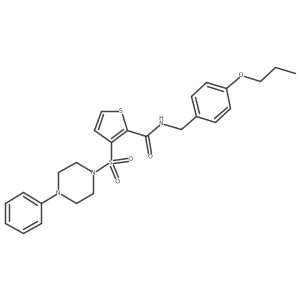 3-[(4-phenylpiperazin-1-yl)sulfonyl]-N-[(4-propoxyphenyl)methyl]thiophene-2-carboxamide Structure
