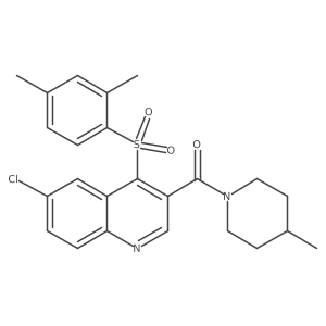 6-Chloro-4-[(2,4-dimethylphenyl)sulfonyl]-3-[(4-methylpiperidin-1-yl)carbonyl]quinoline Structure
