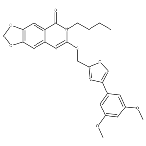 7-butyl-6-({[3-(3,5-dimethoxyphenyl)-1,2,4-oxadiazol-5-yl]methyl}sulfanyl)-2H,7H,8H-[1,3]dioxolo[4,5-g]quinazolin-8-one Structure