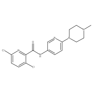 3,6-dichloro-N-[6-(4-methylpiperazin-1-yl)pyridin-3-yl]pyridine-2-carboxamide结构式