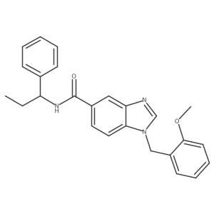 1-[(2-methoxyphenyl)methyl]-N-[(1R)-1-phenylpropyl]-1H-1,3-benzodiazole-5-carboxamide结构式