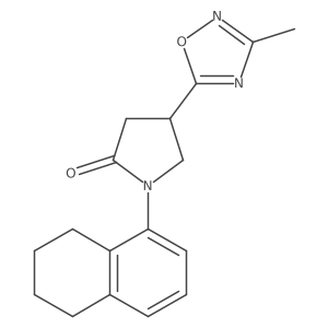 4-(3-Methyl-1,2,4-oxadiazol-5-yl)-1-(5,6,7,8-tetrahydronaphthalen-1-yl)pyrrolidin-2-one结构式
