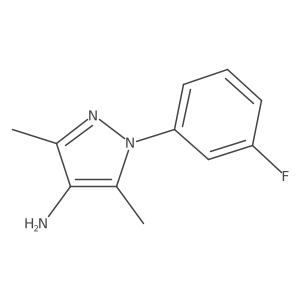 Cc1nn(-c2cccc(F)c2)c(C)c1N结构式