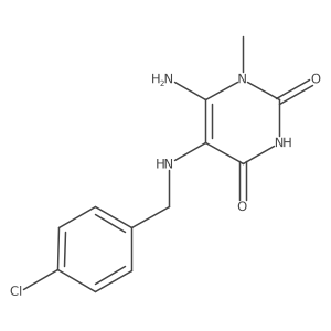 5-(4-Chlorobenzylamino)-6-amino-1-methylpyrimidine-2,4(1h,3h)-dione结构式