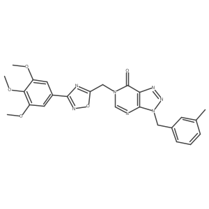 3-(3-methylbenzyl)-6-((3-(3,4,5-trimethoxyphenyl)-1,2,4-oxadiazol-5-yl)methyl)-3H-[1,2,3]triazolo[4,5-d]pyrimidin-7(6H)-one结构式
