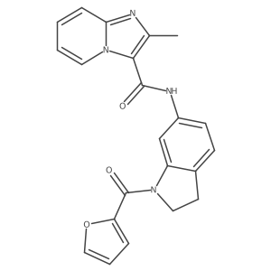 N-(1-(furan-2-carbonyl)indolin-6-yl)-2-methylimidazo[1,2-a]pyridine-3-carboxamide结构式
