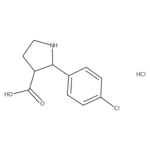 (3S)-2-(4-Chlorophenyl)-3-pyrrolidinecarboxylic acid hydrochloride结构式