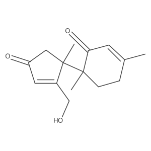 (6R)-6-((1S)-2-(Hydroxymethyl)-1-methyl-4-oxo-cyclopent-2-en-1-yl)-3,6-dimethyl-cyclohex-2-en-1-one Structure