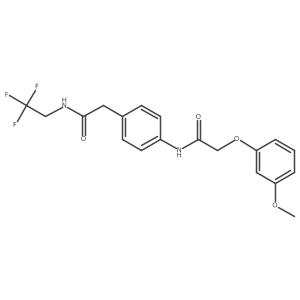 2-(3-methoxyphenoxy)-N-(4-(2-oxo-2-((2,2,2-trifluoroethyl)amino)ethyl)phenyl)acetamide Structure