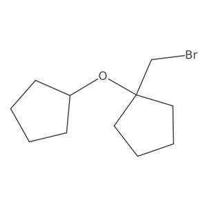 1-(Bromomethyl)-1-(cyclopentyloxy)cyclopentane Structure