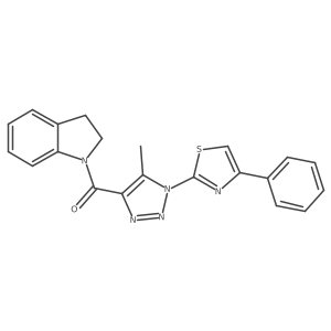 indolin-1-yl(5-methyl-1-(4-phenylthiazol-2-yl)-1H-1,2,3-triazol-4-yl)methanone结构式