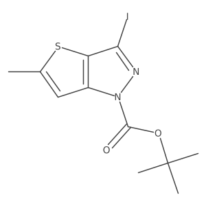 1H-Thieno[3,2-c]pyrazole-1-carboxylic acid, 3-iodo-5-methyl-, 1,1-dimethylethyl ester结构式