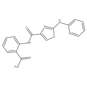 N-(2-carbamoylphenyl)-2-(pyridin-2-ylamino)thiazole-4-carboxamide结构式