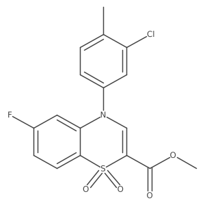 methyl 4-(3-chloro-4-methylphenyl)-6-fluoro-4H-1,4-benzothiazine-2-carboxylate 1,1-dioxide结构式