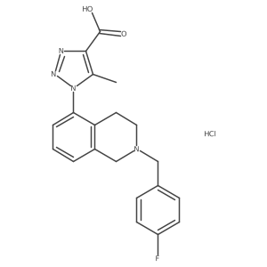 1-{2-[(4-fluorophenyl)methyl]-1,2,3,4-tetrahydroisoquinolin-5-yl}-5-methyl-1H-1,2,3-triazole-4-carboxylic acid hydrochloride结构式