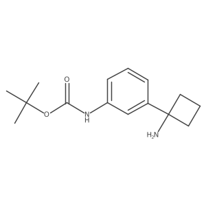 Tert-butyl N-[3-(1-aminocyclobutyl)phenyl]carbamate Structure