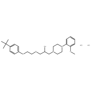 1-(2-(4-(Tert-butyl)phenoxy)ethoxy)-3-(4-(2-methoxyphenyl)piperazin-1-yl)propan-2-ol dihydrochloride Structure