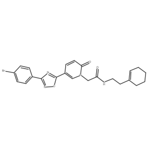 2-(5-(3-(4-bromophenyl)-1,2,4-oxadiazol-5-yl)-2-oxopyridin-1(2H)-yl)-N-(2-(cyclohex-1-en-1-yl)ethyl)acetamide结构式