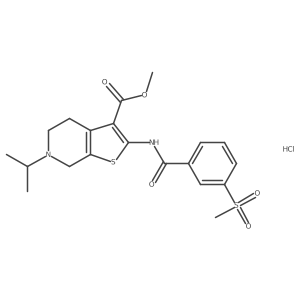 Methyl 6-isopropyl-2-(3-(methylsulfonyl)benzamido)-4,5,6,7-tetrahydrothieno[2,3-c]pyridine-3-carboxylate hydrochloride结构式