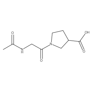 1-(2-Acetamidoacetyl)pyrrolidine-3-carboxylic acid结构式