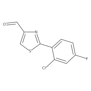 2-(2-Chloro-4-fluorophenyl)thiazole-4-carbaldehyde结构式