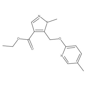 Ethyl 5-((5-methylpyridin-2-yloxy)methyl)-1-methyl-1H-pyrazole-4-carboxylate结构式