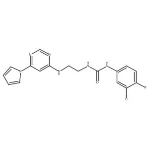 1-(2-((6-(1H-pyrrol-1-yl)pyrimidin-4-yl)amino)ethyl)-3-(3-chloro-4-fluorophenyl)urea Structure