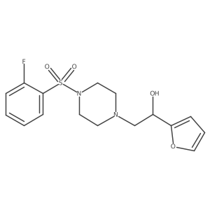 2-(4-((2-Fluorophenyl)sulfonyl)piperazin-1-yl)-1-(furan-2-yl)ethanol结构式
