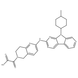 1,6-Naphthyridine-6(5H)-acetic acid, 7,8-dihydro-2-[[9-(trans-4-methylcyclohexyl)-9H-pyrido[4a(2),3a(2):4,5]pyrrolo[2,3-d]pyrimidin-2-yl]amino]-I+/--oxo-结构式