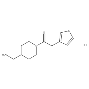 1-(4-(Aminomethyl)piperidin-1-yl)-2-(thiophen-3-yl)ethanone hydrochloride Structure