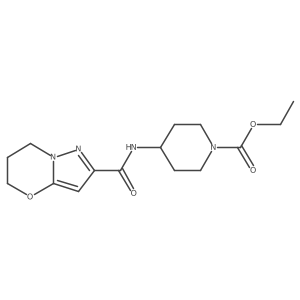 ethyl 4-(6,7-dihydro-5H-pyrazolo[5,1-b][1,3]oxazine-2-carboxamido)piperidine-1-carboxylate Structure