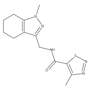 4-methyl-N-((1-methyl-4,5,6,7-tetrahydro-1H-indazol-3-yl)methyl)-1,2,3-thiadiazole-5-carboxamide结构式