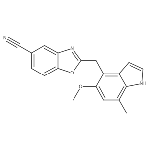 2-[(5-Methoxy-7-methyl-1H-indol-4-yl)methyl]-5-benzoxazolecarbonitrile Structure
