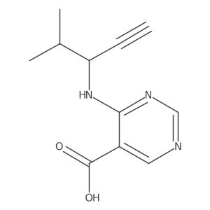 4-[(4-Methylpent-1-yn-3-yl)amino]pyrimidine-5-carboxylic acid Structure