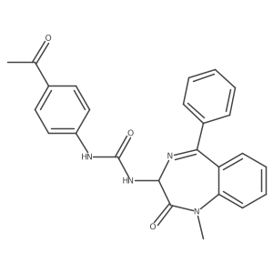 1-(1-methyl-2-oxo-5-phenyl-2,3-dihydro-1H-1,4-diazepin-3-yl)-3-(4-acetylphenyl)urea Structure