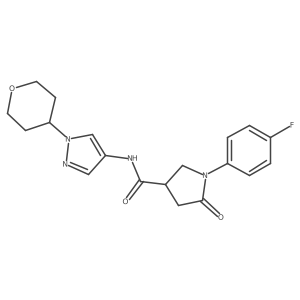 1-(4-fluorophenyl)-5-oxo-N-(1-(tetrahydro-2H-pyran-4-yl)-1H-pyrazol-4-yl)pyrrolidine-3-carboxamide Structure