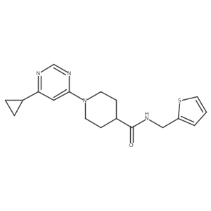 1-(6-cyclopropylpyrimidin-4-yl)-N-(thiophen-2-ylmethyl)piperidine-4-carboxamide结构式