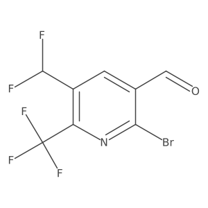2-Bromo-5-(difluoromethyl)-6-(trifluoromethyl)nicotinaldehyde结构式