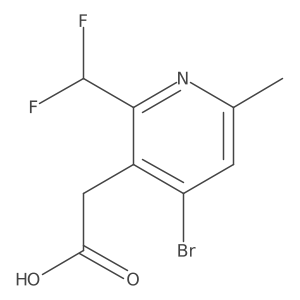 2-(4-Bromo-2-(difluoromethyl)-6-methylpyridin-3-yl)acetic acid Structure