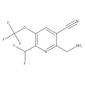 2-(Aminomethyl)-3-cyano-6-(difluoromethyl)-5-(trifluoromethoxy)pyridine结构式