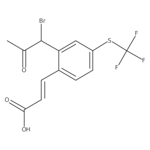 2-(1-Bromo-2-oxopropyl)-4-(trifluoromethylthio)cinnamic acid Structure