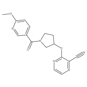 3-((1-(6-Methoxynicotinoyl)pyrrolidin-3-yl)oxy)pyrazine-2-carbonitrile Structure