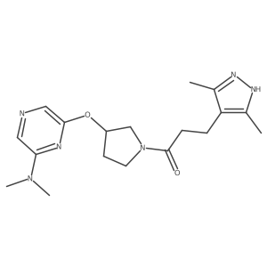 3-(3,5-dimethyl-1H-pyrazol-4-yl)-1-(3-((6-(dimethylamino)pyrazin-2-yl)oxy)pyrrolidin-1-yl)propan-1-one Structure
