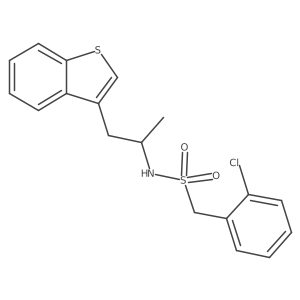 N-(1-(benzo[b]thiophen-3-yl)propan-2-yl)-1-(2-chlorophenyl)methanesulfonamide结构式