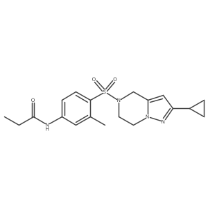 N-(4-((2-cyclopropyl-6,7-dihydropyrazolo[1,5-a]pyrazin-5(4H)-yl)sulfonyl)-3-methylphenyl)propionamide结构式