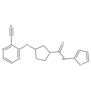 3-((3-cyanopyrazin-2-yl)oxy)-N-(thiophen-2-yl)pyrrolidine-1-carboxamide Structure